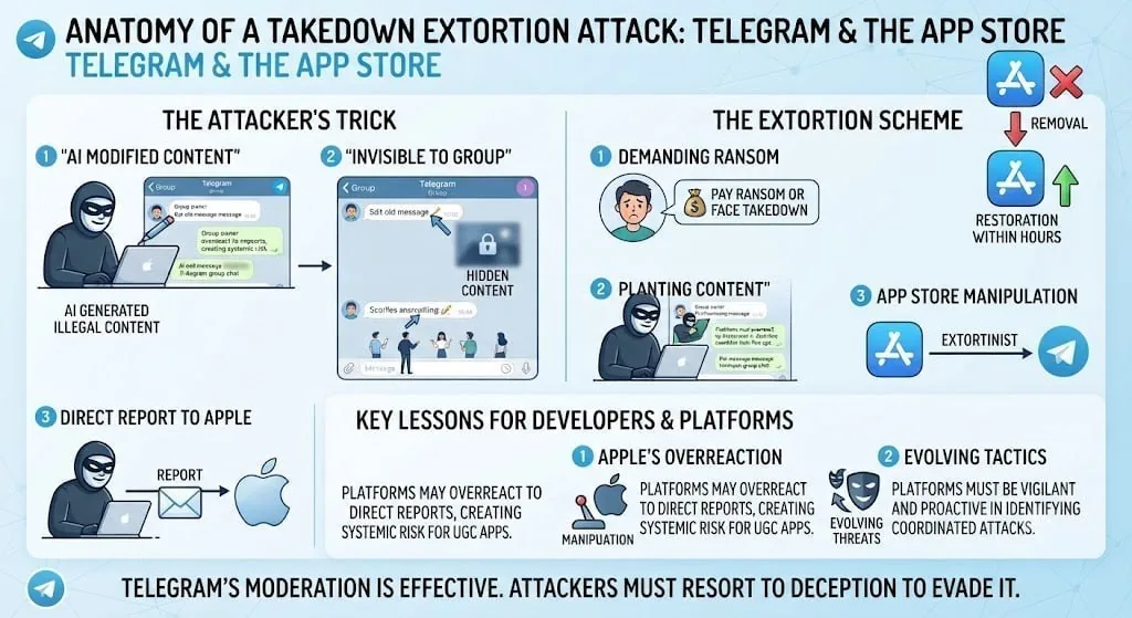 📱Telegram创始人发声：苹果曾短暂下架 Telegram，疑遭“恶意举报敲诈”攻击