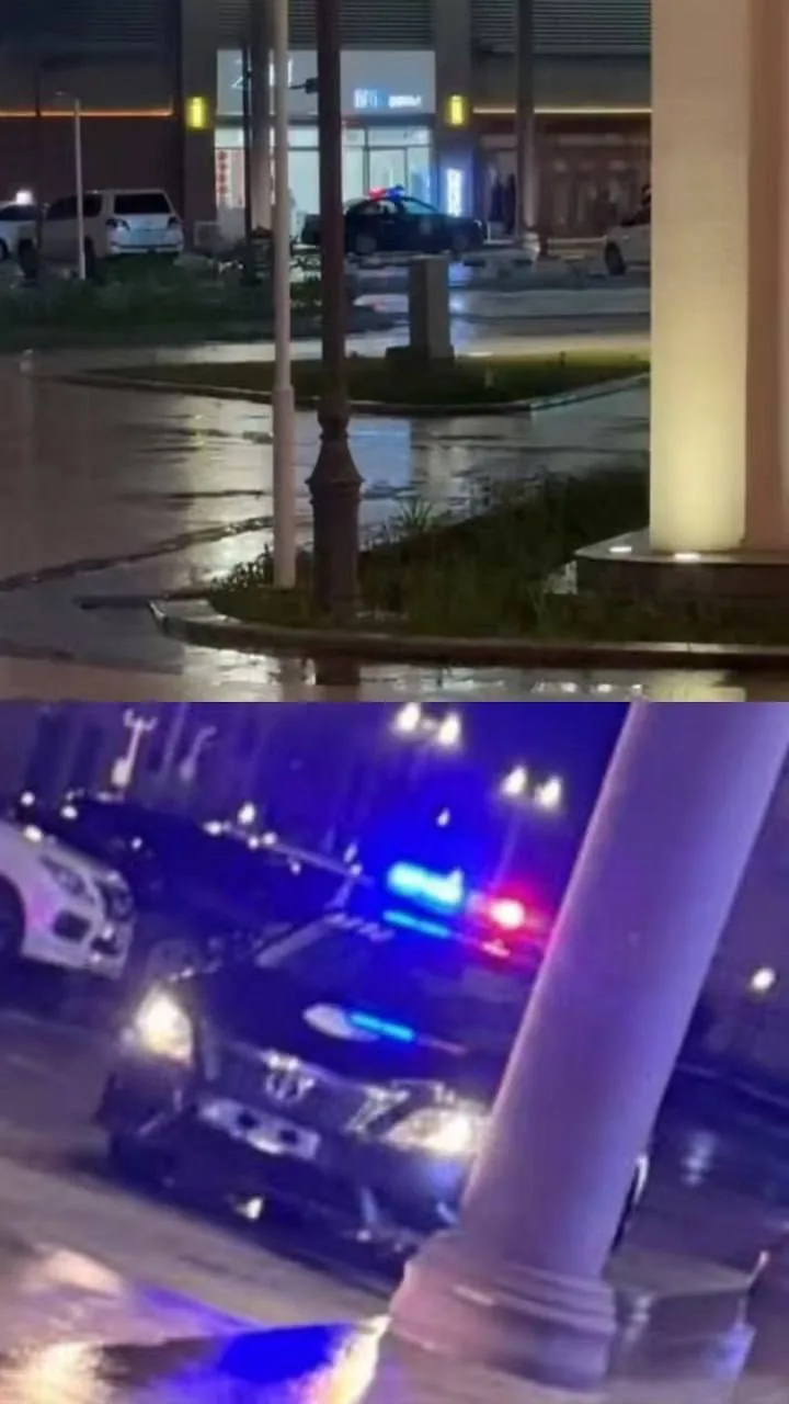 #网友反馈：金三角特区 万国楼下，有治安局上去抓人了，现场的警车前门一辆，后门一辆！