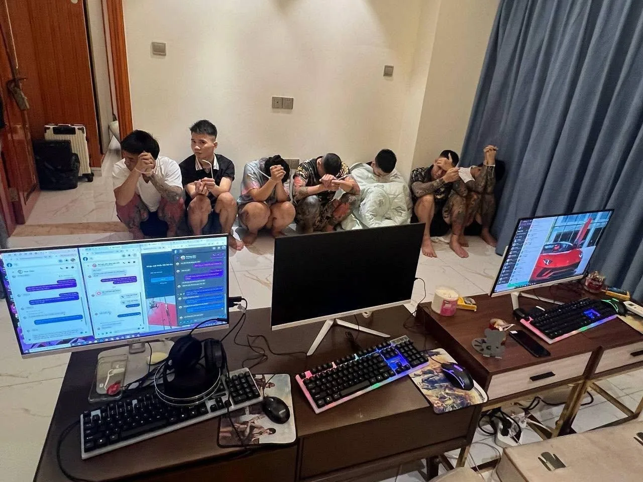 金边警方突袭抓获14名涉电诈越南籍人员 图片 3