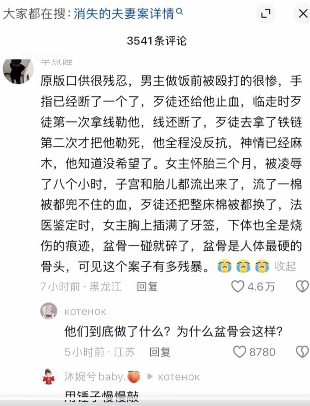 #慎入 消失的夫妻案件详情：